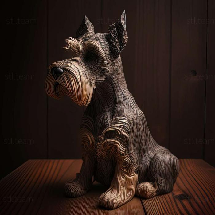 3D model Zwergschnauzer dog (STL)